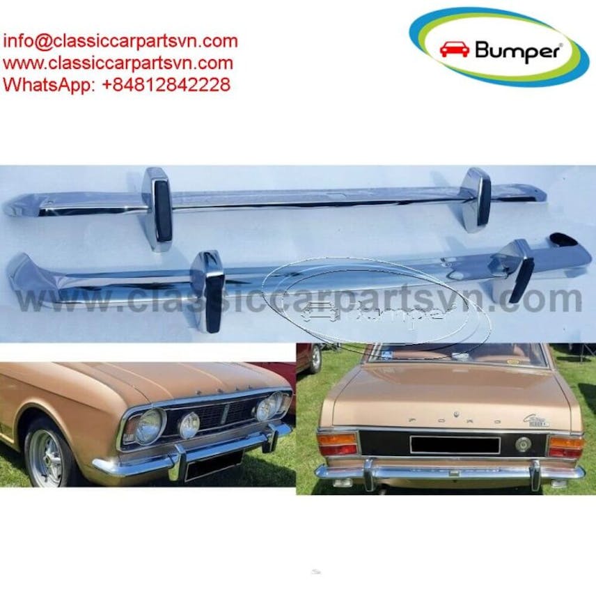 Ford Lotus Cortina MK2 bumpers with overriders
